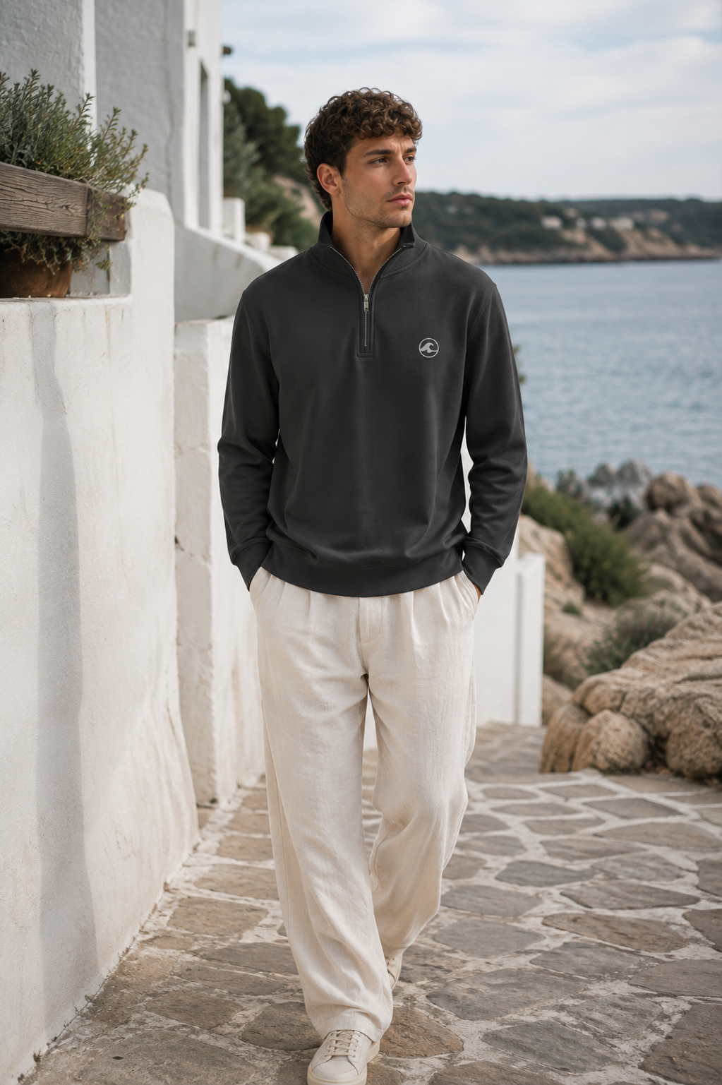1/4 Zip Pullover – Dark Grey