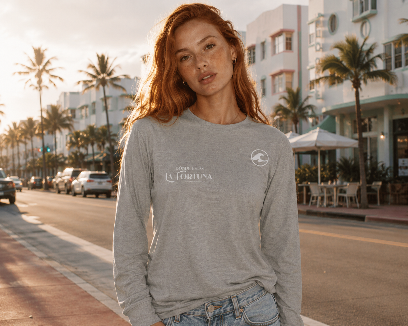 La Fortuna Grey Long Sleeve Tee