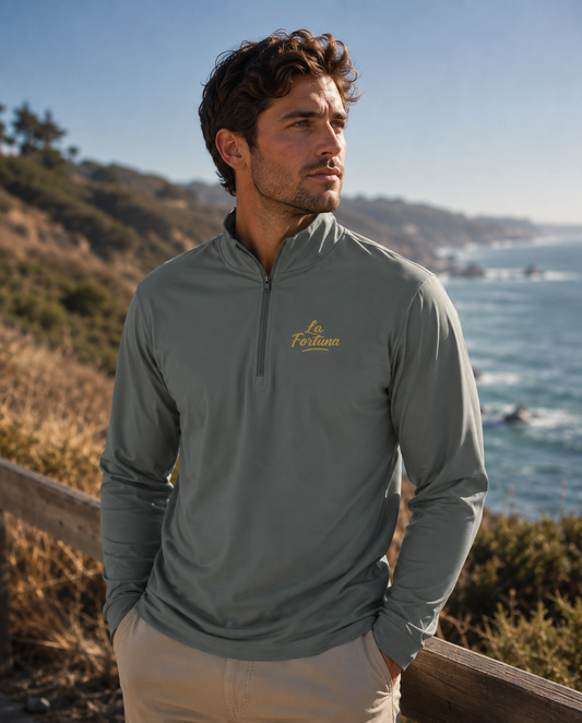 La Fortuna Quarter Zip - Light Grey