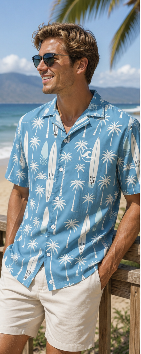 Surfline Blue Button-Up
