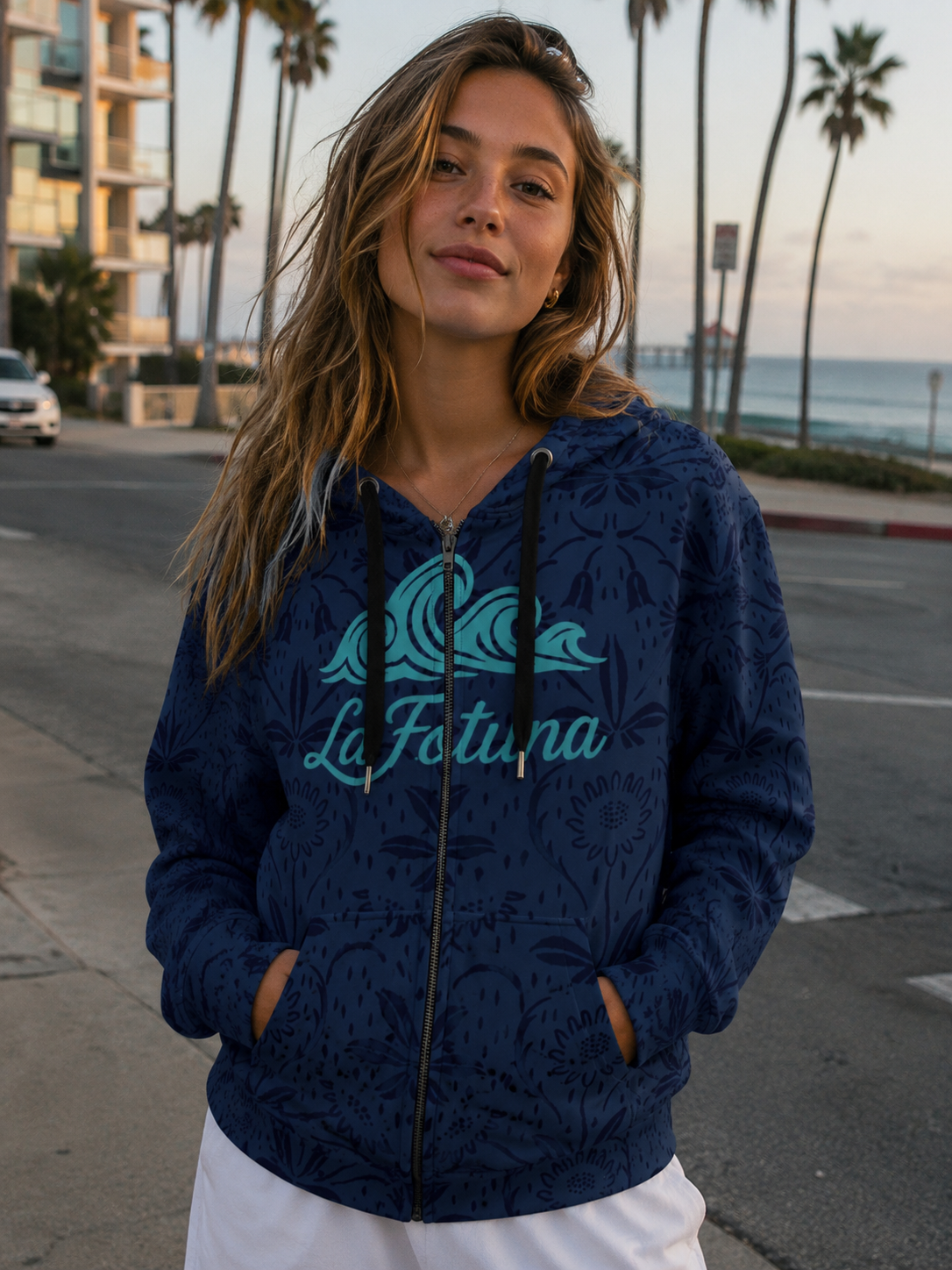 Shadow Tide Zip-Up Hoodie