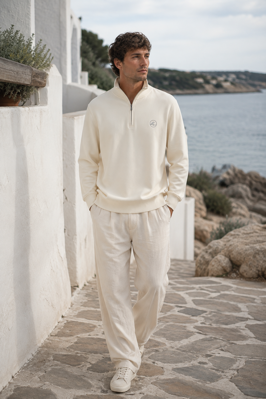 1/4 Zip Pullover – Sand