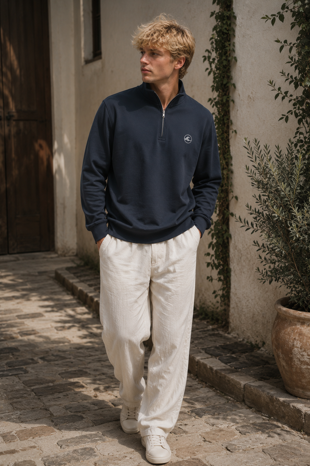 1/4 Zip Pullover - Navy