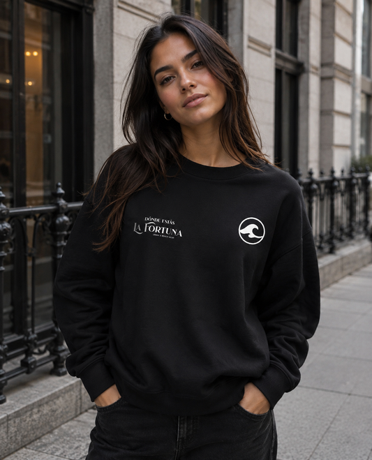 La Fortuna Black Oversized Sweatshirt