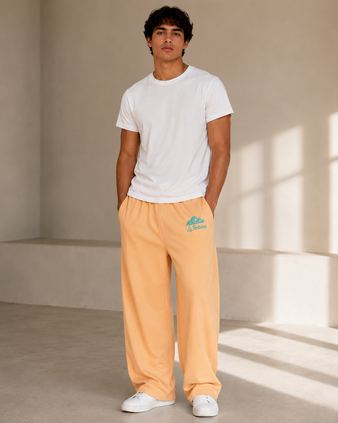 La Fortuna Wide-Leg Pants – Pastel Orange