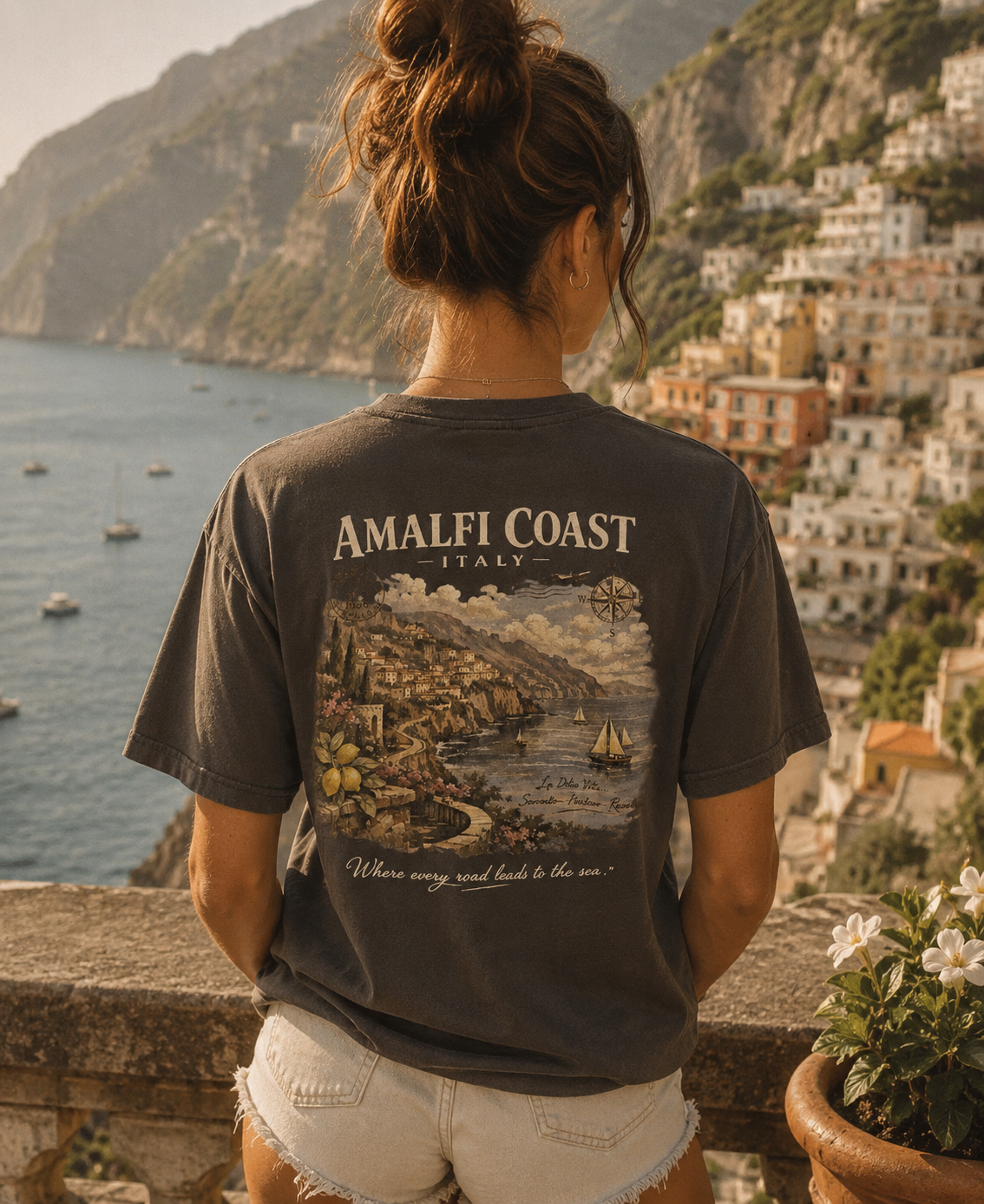Amalfi Coast Vintage Tee - La Fortuna Lost Postcards
