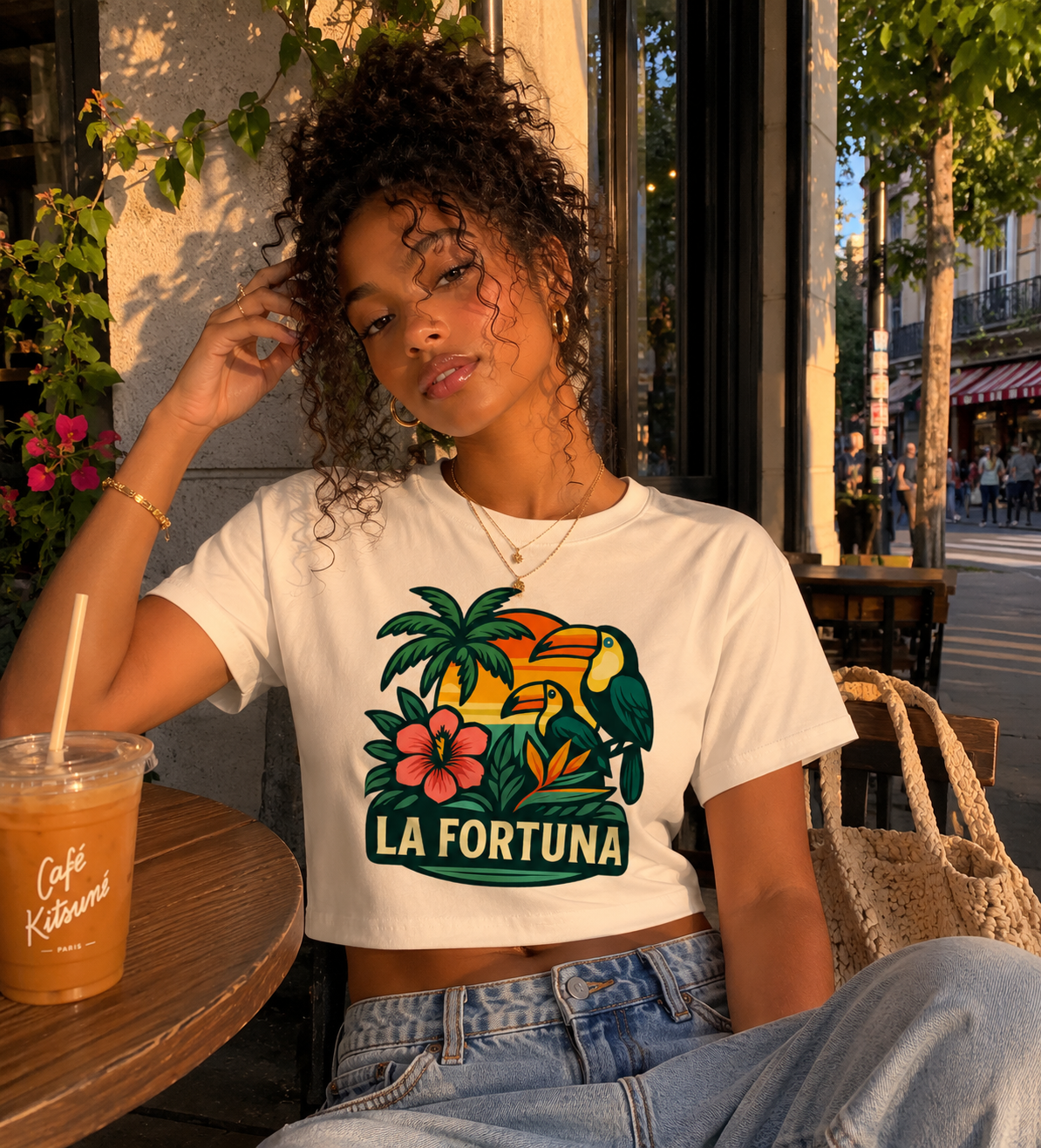 Tropical La Fortuna Crop Tee