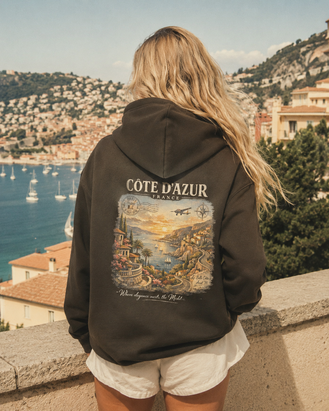 Côte d'Azur Vintage Hoodie - La Fortuna Lost Postcards