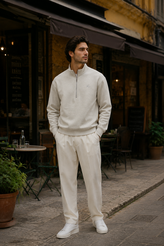 1/4 Zip Pullover – Heather Grey