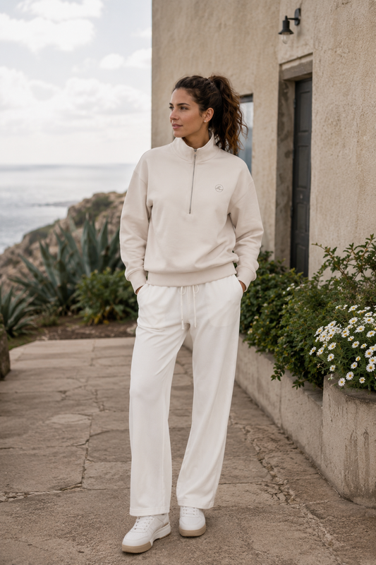 1/4 Zip Pullover – Cream