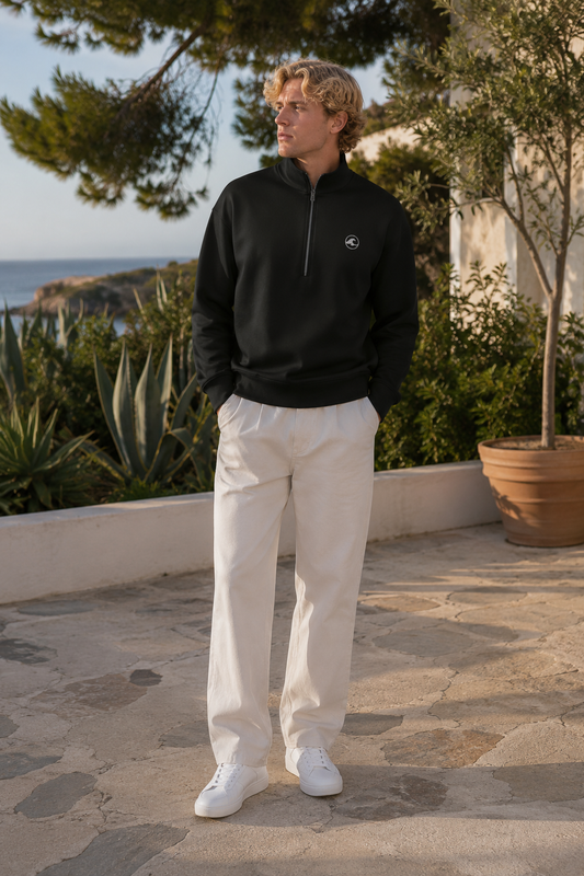 1/4 Zip Pullover – Black